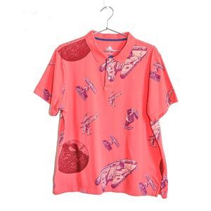 Disney Star Wars Men’s Graphic Button Casual‎ Summer Cotton Golf Shirt Size XL